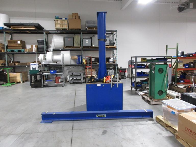 Vestil Portable Swivelng Jib Crane, 500 Lb Capacity with CM Shopstar 500# Electric Chain Hoist, Weighted Jib Base