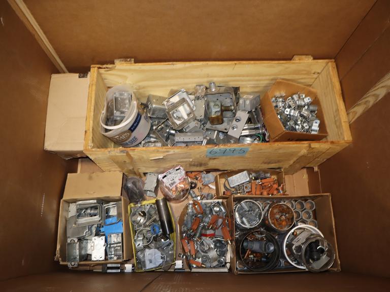 Large Assortment of Electrical / Electrician Hardware – Boxes, Connectors, Terminals, Straps & More