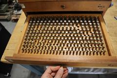 Meyer Pin / Plug Gages in Wood Cabinet: M1 Plus, M15 Plus, M2 Plus, M-25 PLus