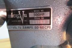 MicroVu Model 500HP 12" Benchtop Optical Comparator with Stage Travel Indicators