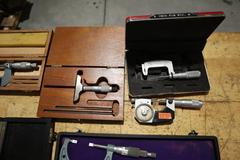 Micrometers, Assorted Blade, Flange, Pressure, Depth, and Standard Micromters