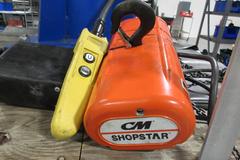 Vestil Portable Swivelng Jib Crane, 500 Lb Capacity with CM Shopstar 500# Electric Chain Hoist, Weighted Jib Base