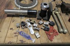 Machine Accessories Assorted, 5C Collet Fixture, Small Tail Stock, Vise and Quill Stops, Kurt Vise Handles and Other