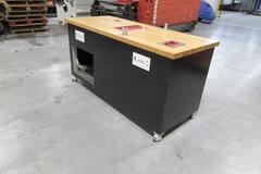 Heavy Duty Butcher Block Top Shop Made Rolling Workbench.