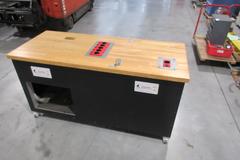 Heavy Duty Butcher Block Top Shop Made Rolling Workbench.