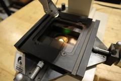 Toolmakers Microscope w .0001" Res Micrometer Table Feed Handles, Surface and Profile Illumination