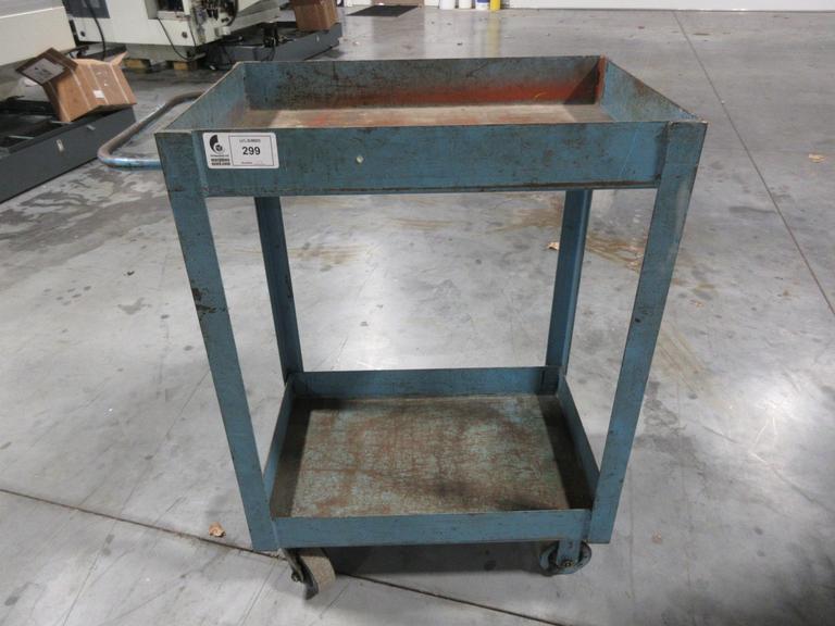 Tall Heavy Duty Steel Rolling Shop Cart with 2 Shelves