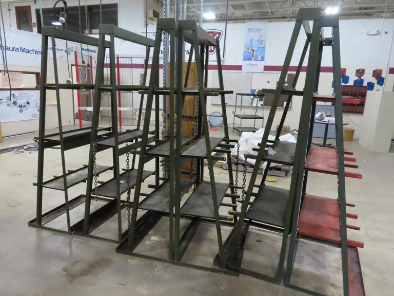 Pollard 3-Shelf Metal Stock Racks 3' Wide x 2' Deep x 7 High , (6) Total