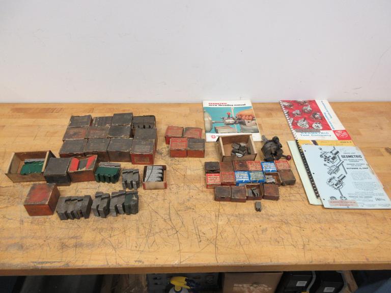 Geometric 9/16 DSA Thread Chasing Head with Sets of Jaws for Multiple Size Heads and Instruction Manuals