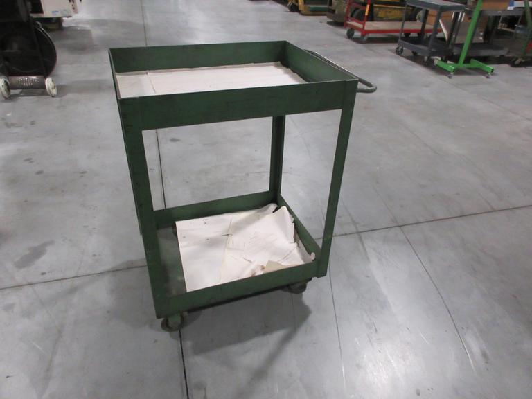 Tall Heavy Duty Steel Rolling Shop Cart with 2 Shelves