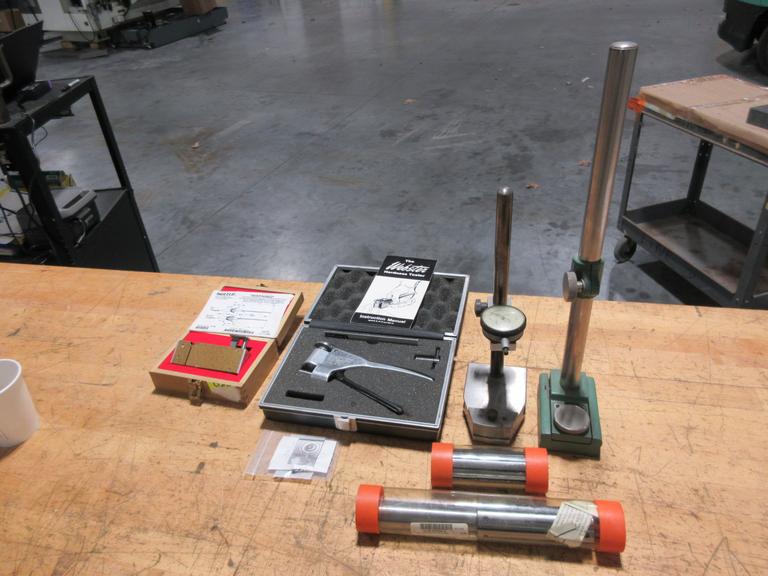 Webseter Hand Held Hardness Tester, Suttle Electrical Crimper, (2) Height Stands, (2) Expanding Mandrels