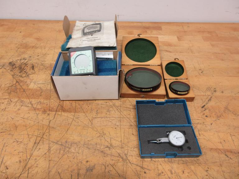 Federal Maxum Plus Digital Indicator, Teclock .030" Travel .0005" Dial Indicator, DoAll 2" & 4" Optical Flats