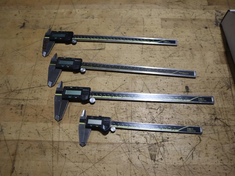 Mitutoyo Absolute Digimatic Verneer Calipers, (3) 12" (1) 8"