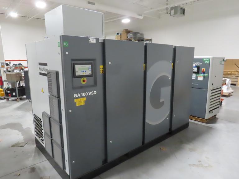 Atlas Copco GA 160 VSD 233 HP Variable Speed Drive Rotary Air Compressor 
