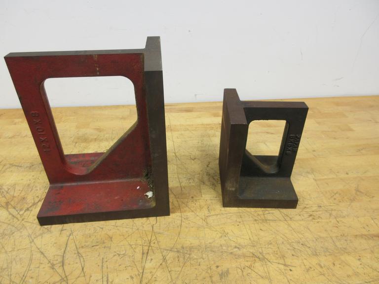 Cast Iron Angle Plates, (1) 12" x 10" x 8", (1) 8" x 9" x 9"