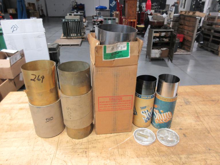 Shim Stock Rolls, Brass 12" x .005 & .010", Stainless 12" x .009" & 6" x .005", Blue Tempered 6" x .010"