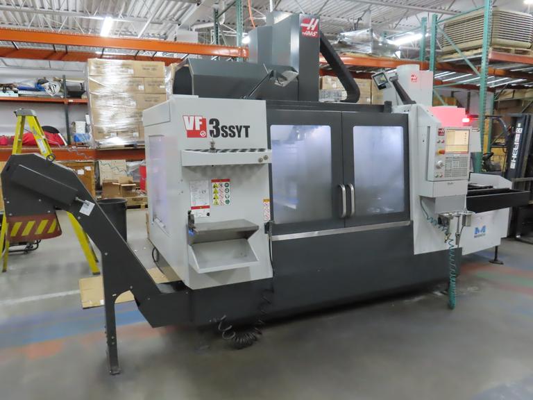 Haas VF-3SSYT CNC Vertical Machining Center with Midaco Pallet Changer, Thru Spindle Coolant, Probing