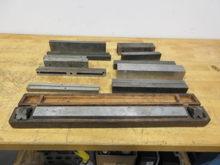 Tram Bar 20" with Vee-Blocks, Assorted Precision Ground Long Steel Parallels up to 12"