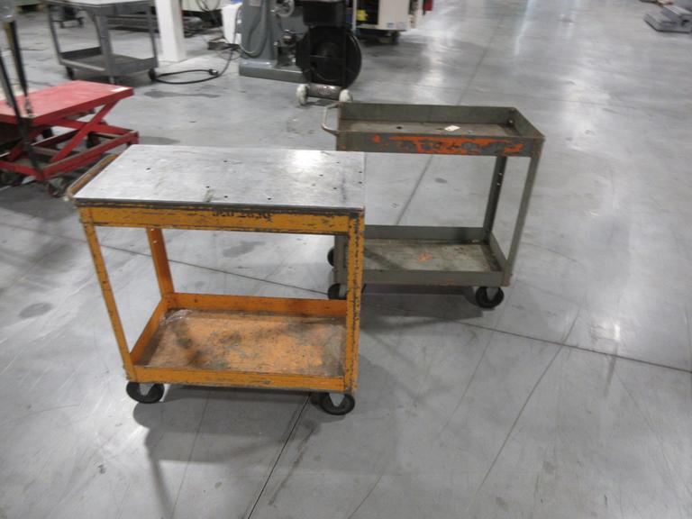 Steel Rolling Shop Carts with 2 Shelves (2 Carts)
