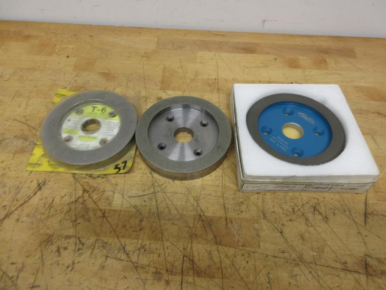 Diamond 6" Carbide Tool Grinder Wheels, (1) Accu-Finish 180 Grit, (1) MSC 150 Grit, (1) Amplex "Roughing"