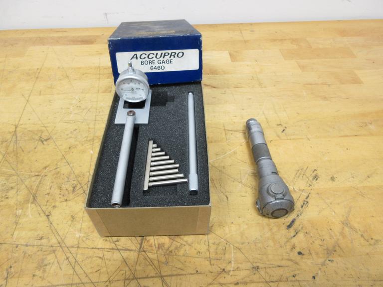 Accupro 2-1/8" - 7" Cylinder Bore Dial Gage, Brown & Sharpe 1.600" - 2.000" 3 Point Mic