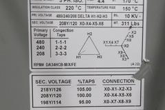 Fargo Electric 3 Phase Step Down Transformer, with MGC Surge Protection