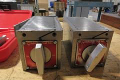 Small Vee Block Sets, Gage Blocks, (2) Suburban Tool Manual Magnetic Chucks 2.625" x 5.25"