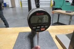 Granite Height Stand with Starrett Digital 1" Travel Indicator *Does Turn On* , Angle Plate 6"x6"x6" with Small Vise Mounted