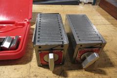 Small Vee Block Sets, Gage Blocks, (2) Suburban Tool Manual Magnetic Chucks 2.625" x 5.25"