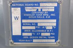 Wheeler Tank Mfr. Heavy Duty Pressure Tank with Relief Valve, Swinging End Cap and Stand