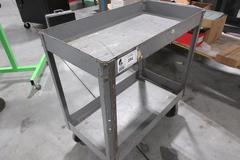 Steel Shop Cart, Rolling 2 Shelves