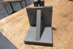 Granite Height Stand with Starrett Digital 1" Travel Indicator *Does Turn On* , Angle Plate 6"x6"x6" with Small Vise Mounted