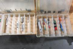 Gauge Pins, Go/No-Go Pin Sets and Holders in Plano Plastic Divider Cases, Various Diameters
