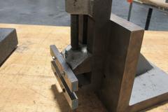 Granite Height Stand with Starrett Digital 1" Travel Indicator *Does Turn On* , Angle Plate 6"x6"x6" with Small Vise Mounted