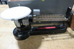 Central Scientific 1000g Triple Beam Weight Scale with Calibration Weights in Wooden Case