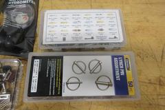 Assorted Hardware Sets, Cotter Pins, Brake Fittings, Lynch Pins, Battery Hydrometer, On/Off Switches