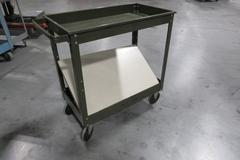 Steel Rolling Shop Cart with 2 Shelves