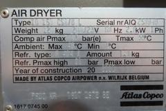 Atlas Copco GA 50 VSD 67 HP Variable Speed Drive Rotary Air Compressor 