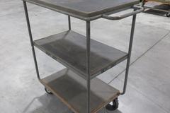 Tall Rolling Steel Frame 3 Shelf Shop Cart