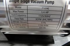 Rotary Vane Vacuum Pump with R134A Manifold Gage Set, Refrigerant Charging Hose Set and R-134A Refrigerant and Case.