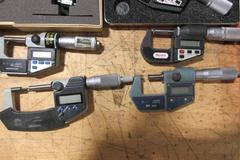 Digital Micrometers 0-1" & 1-2" Travel Ranges, Various Brands, Mitutoyo, Starrett, SPI and Others