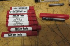Solid Carbide End Mills **All New In Packages**, (10) Garr 22mm 5FL SQ, (18) Nachi 5/16" 3FL SQ, (7) Redline 3/8" 4FL Ball