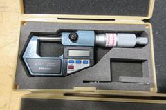 Digital Micrometers 0-1" & 1-2" Travel Ranges, Various Brands, Mitutoyo, Starrett, SPI and Others