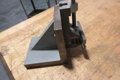 Granite Height Stand with Starrett Digital 1" Travel Indicator *Does Turn On* , Angle Plate 6"x6"x6" with Small Vise Mounted