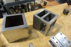 Precision Ground Squares 6x6x6", Angle Plate 5"x4.125"x4.125", Vee Block 4.125"x4.125"x3"