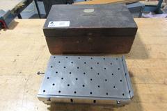 Omer E. Robbins Sine-Plate Precision Ground with Threaded Mounting Holes 0-90 Degrees and Wood Case