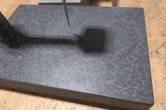 Granite Height Stand with Starrett Digital 1" Travel Indicator *Does Turn On* , Angle Plate 6"x6"x6" with Small Vise Mounted