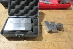 Small Vee Block Sets, Gage Blocks, (2) Suburban Tool Manual Magnetic Chucks 2.625" x 5.25"