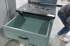 Metal 4 Drawer Cabinet with Laminate Top and (2) Multibin Organizers