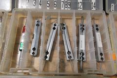 Gauge Pins, Go/No-Go Pin Sets and Holders in Plano Plastic Divider Cases, Various Diameters